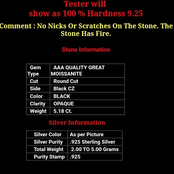 Flash Sale GENUINE MOISSANITE NATURAL BLACK EARRINGS - Picture 8 of 9